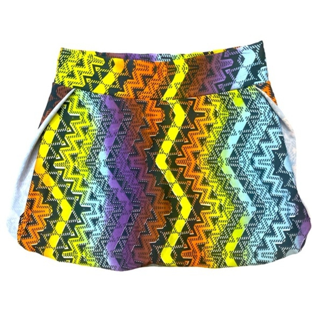 Boutique Boho Skort - S purple. Yellow , green , polyester spandex